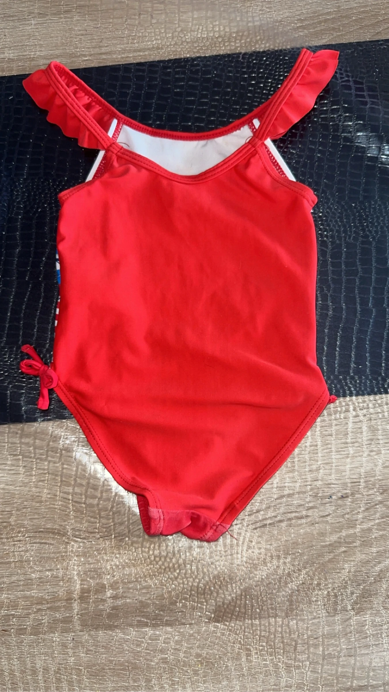 Eendelig badpak voor kleine meisjes rood met witte strepen Minnie – photo 2